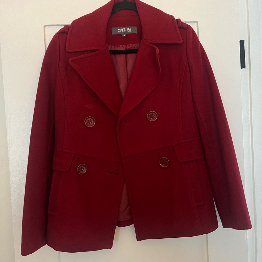 Banana Republic Red Peacoat